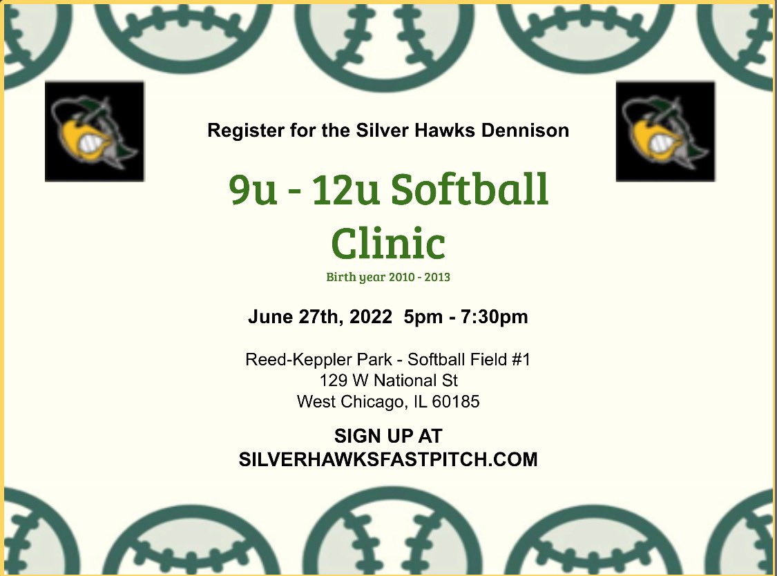 Free softball clinic for 9U-12U players on June 27th! Come get reps and learn from our coaches! 

Sign up at our website (link in bio) 😋