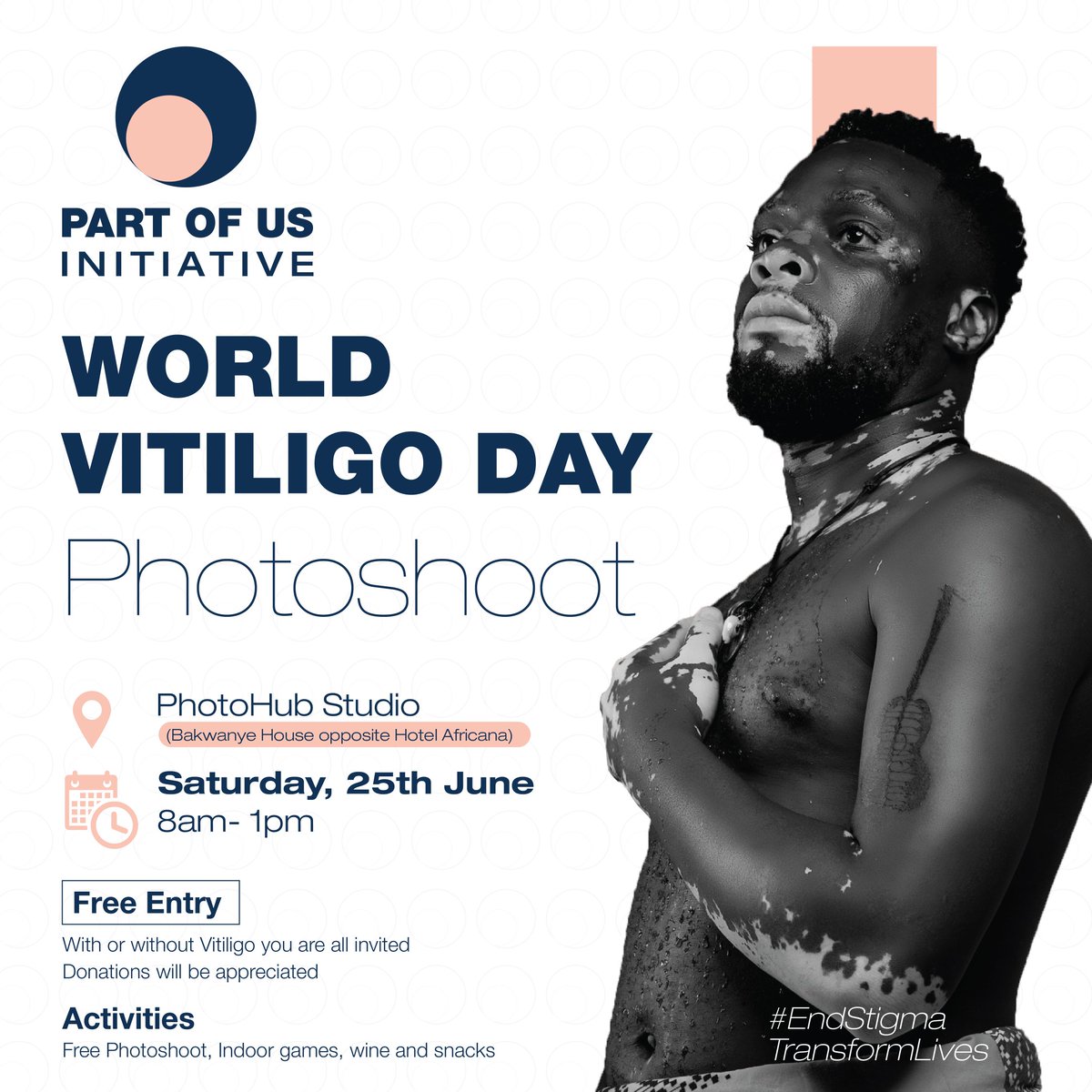 MartinSenkubuge's tweet photo. 25th June Every year is the world vitiligo day. Come and be part of us this Saturday 25/06/2022

#partofus #vitiligo https://t.co/7PHs0dv9OJ