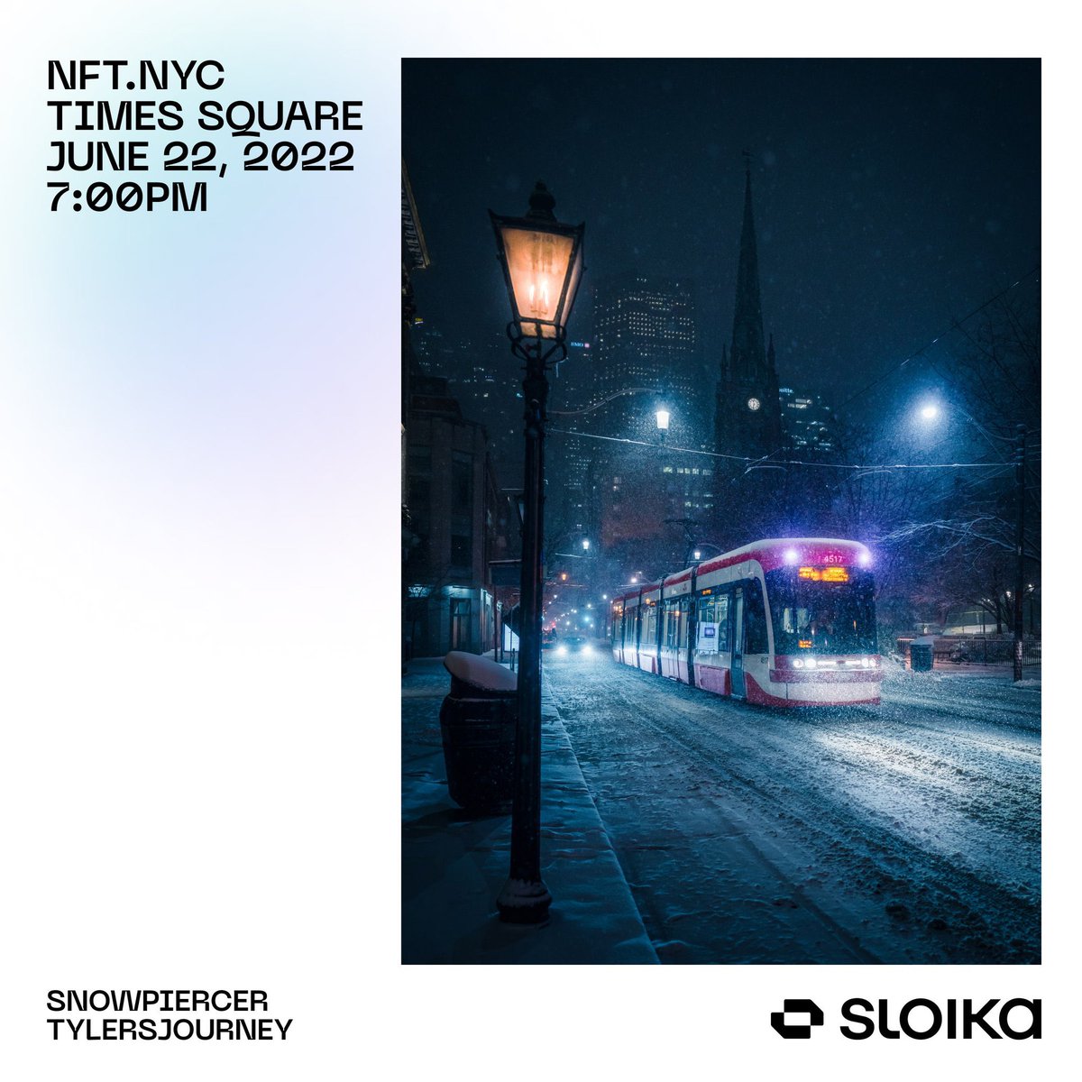 Tylersjourney's tweet image. If you are at NFT NYC Times Square tonight at 7PM EST keep an eye out for my photo which will be appearing on the Billboards!! 🤯

Thank you so much to the team @sloikaxyz for this opportunity! I wasn’t able to make it because of my health but if you get a photo I’d love that 💛