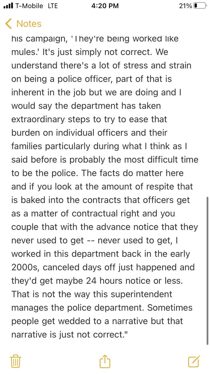 royalpratt's tweet image. Mayor Lori Lightfoot vigorously defended her administration’s handling of police officer days off, says they get notice and have “incredible amount” of furlough days and other time off. Disputes that they’re being “worked like mules,” comment she attributed to @FOP7Chicago prez