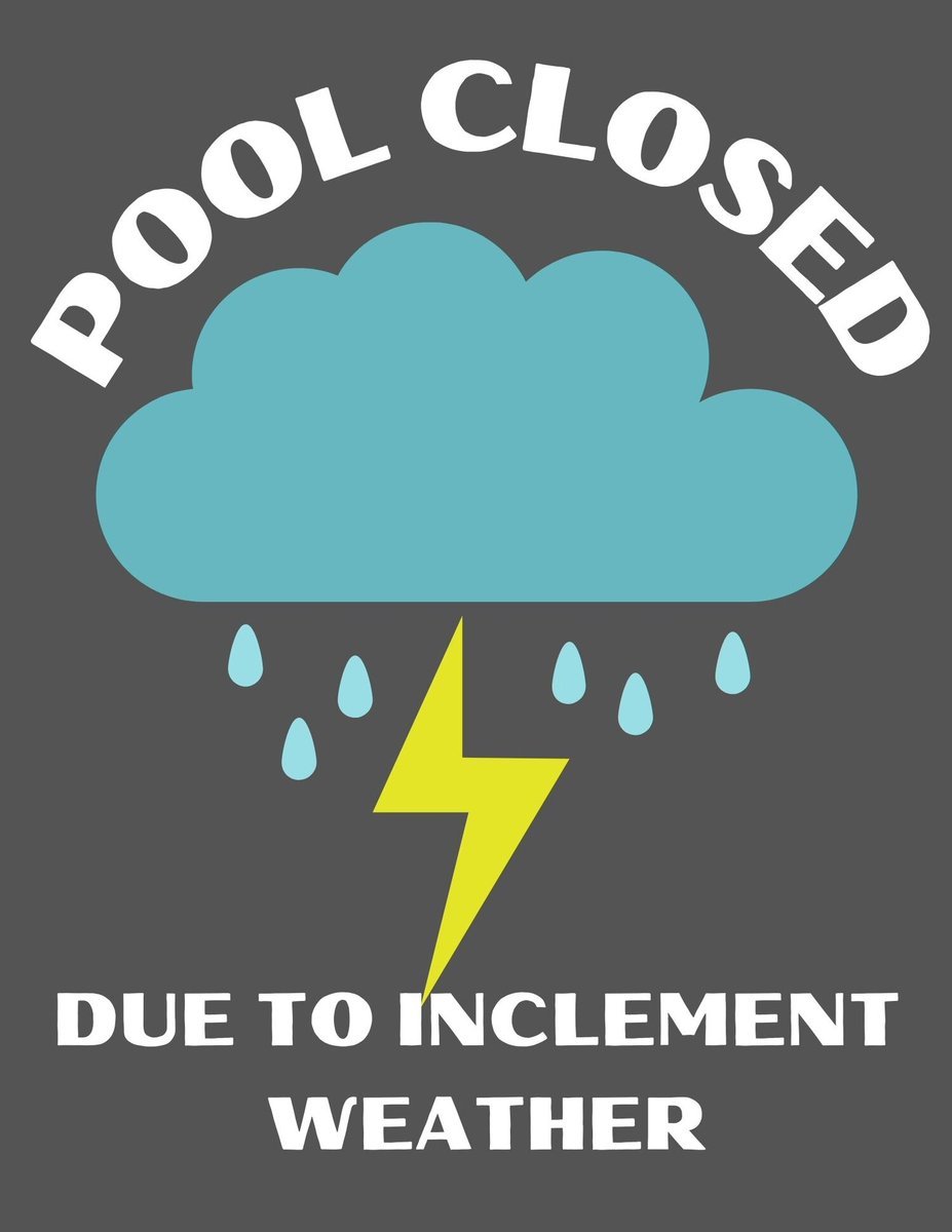 Due to active thunderstorms, the pool is closed for the remainder of the evening. Thank you for understanding and be safe.
