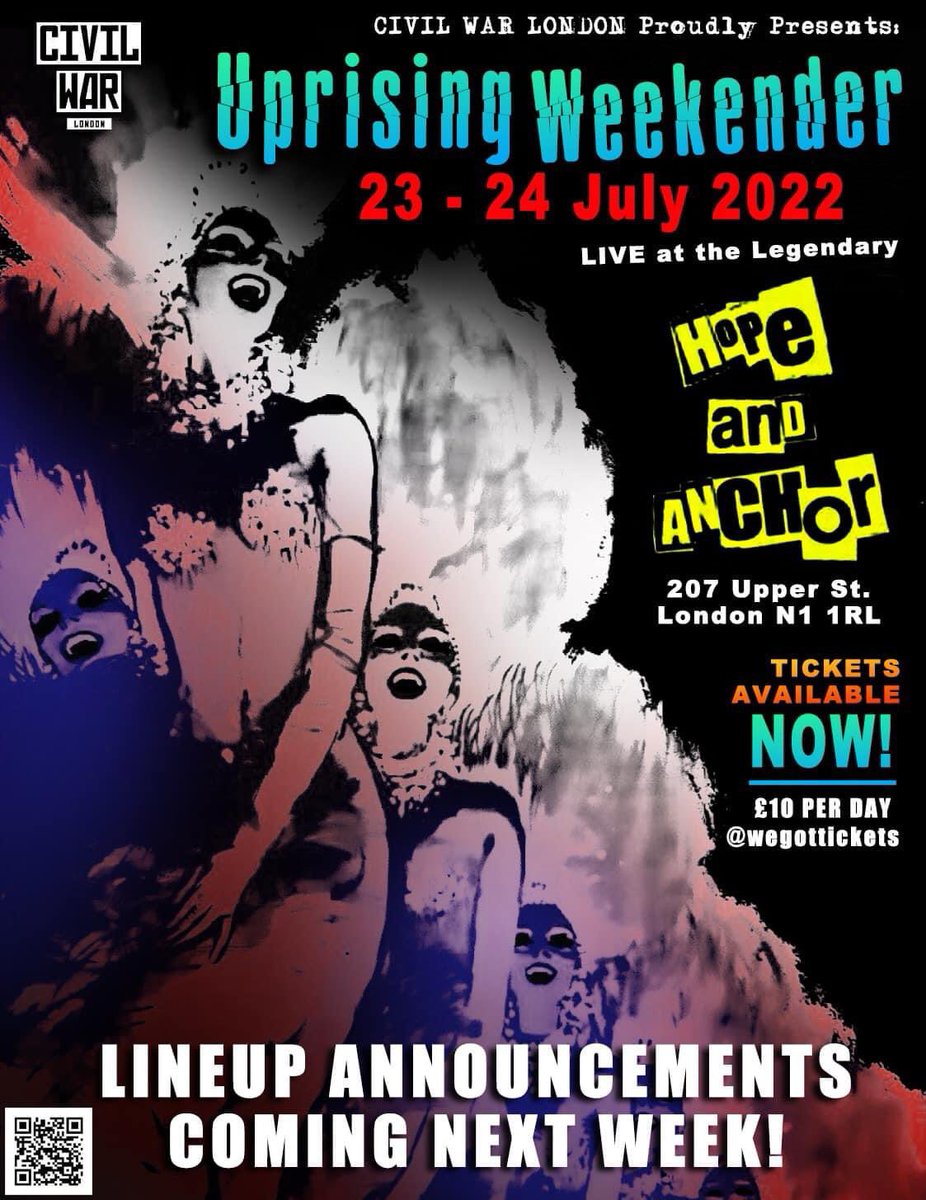 Over at <a href="/civil_war_uk/">Civil War</a> some cool #london gig news is coming.

Get ready to go to <a href="/TheHopeLiveN1/">Hope and Anchor Live</a> next month!

#londongigs #gigs #livemusic
