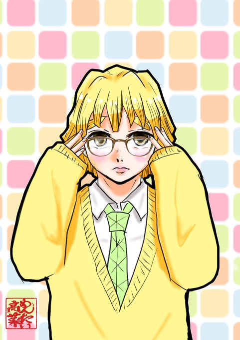 めんたい高菜さんがTwitterに投稿した我妻善逸(鬼滅の刃)のイラスト。