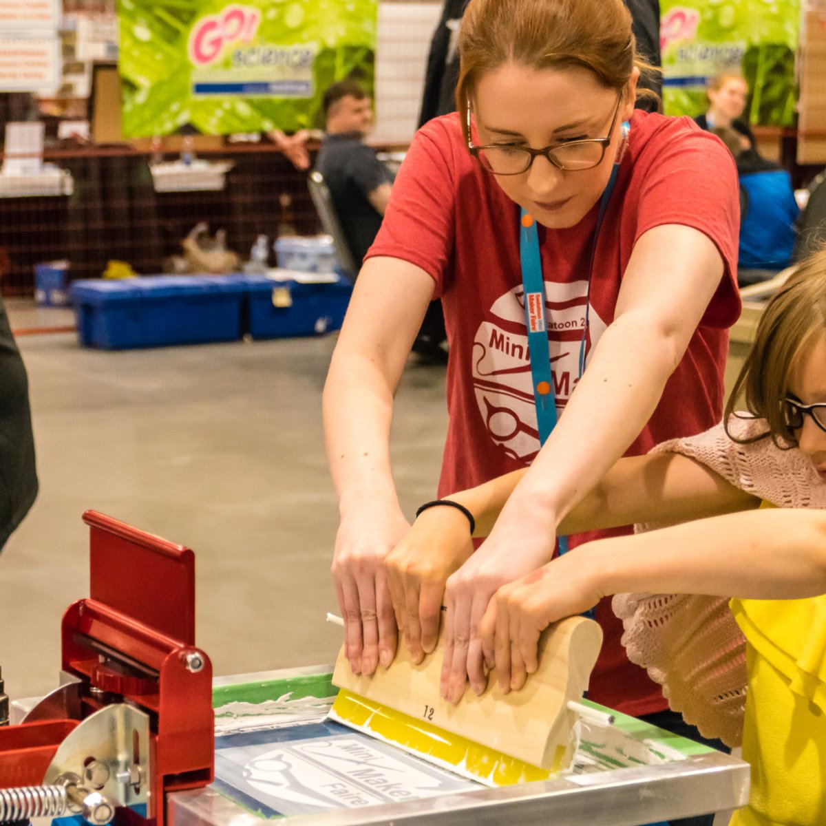 Come learn about silkscreen printing and print your very own Maker Faire Saskatoon shirt! You will have the option to either bring your own material to print on or to purchase a plain shirt for $10. All printing ink is free and will only be in white! 

zcu.io/ifJF