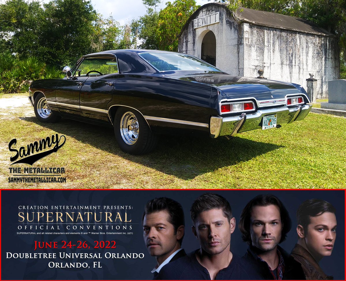 SammyMetallicar's tweet photo. Sammy will be at Creation Entertainment's Official Supernatural Convention this weekend, June 24-26, at the Doubletree by Hilton at Universal in Orlando!  Come on by and see us!  #sammythemetallicar #supernatural #ORLCon #spnorlando #creationentertainment #metallicar #67impala https://t.co/QPsqQvy1aJ