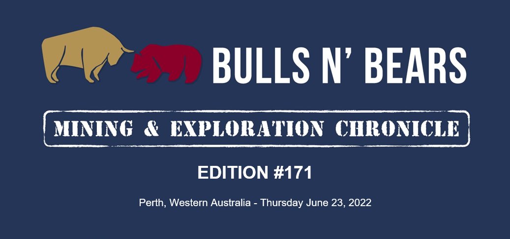 BullsNBearsWA's tweet photo. Bulls N' Bears Chronicle 171 has been unearthed!

Read it here:  https://t.co/mm1xGAeQqE

Subscribe to get it emailed directly to your inbox.

Bulls N' Bears | Public Companies - https://t.co/wSePtRFCor 

#MiningNews #ASX #BullsNBearsWA #TheWestAustralian #BullsNBearsChronicle https://t.co/Zm8HV5hJLx