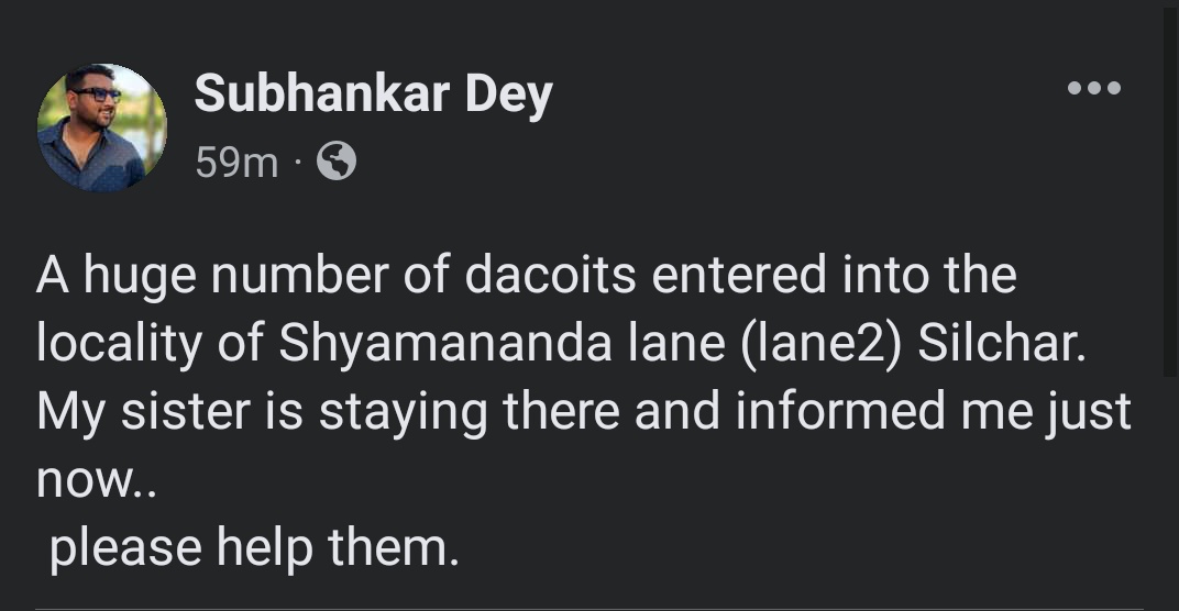 ShibSankarDeb2's tweet photo. Sir kindly look into this matter,Silchar Is facing very very critical condition,please help them,there is no current,no mobile network,no medicine,no drinking water,no food etc.
Please Sir Help Them https://t.co/oDRHk7Q19h