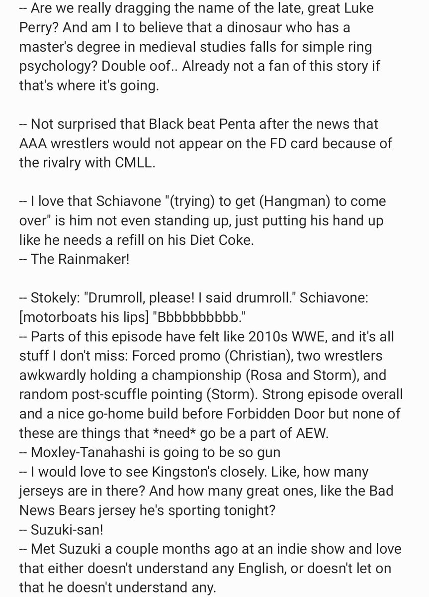 AEW_notes's tweet photo. #AEWDynamite, June 22. https://t.co/exfnHZ1ZCu