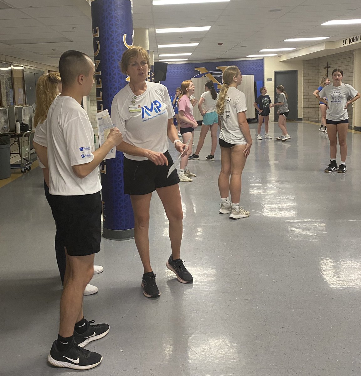 ncchsvolleyball's tweet photo. Thank you St. Elizabeth ACL Injury Prevention Team to ensure our strength &amp; sports training movements are correct &amp; how to move safely with less risk of injury. We are grateful for your time &amp; expertise #ladybredsteamstrong 💙💛🏐💪🏼 @StElizabethNKY @NewCathBreds @NewCathAthletic https://t.co/1mwsGuHqxr