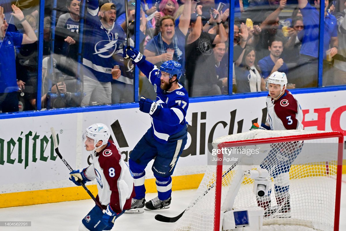 GettySport's tweet photo. WE'RE TIED IN TAMPA!!!

OT AND MORE HOCKEY!!!

#GoBolts #GoAvsGo #StanleyCup #NHL 

📸: Julio Aguilar https://t.co/tAAXmTcqAe
