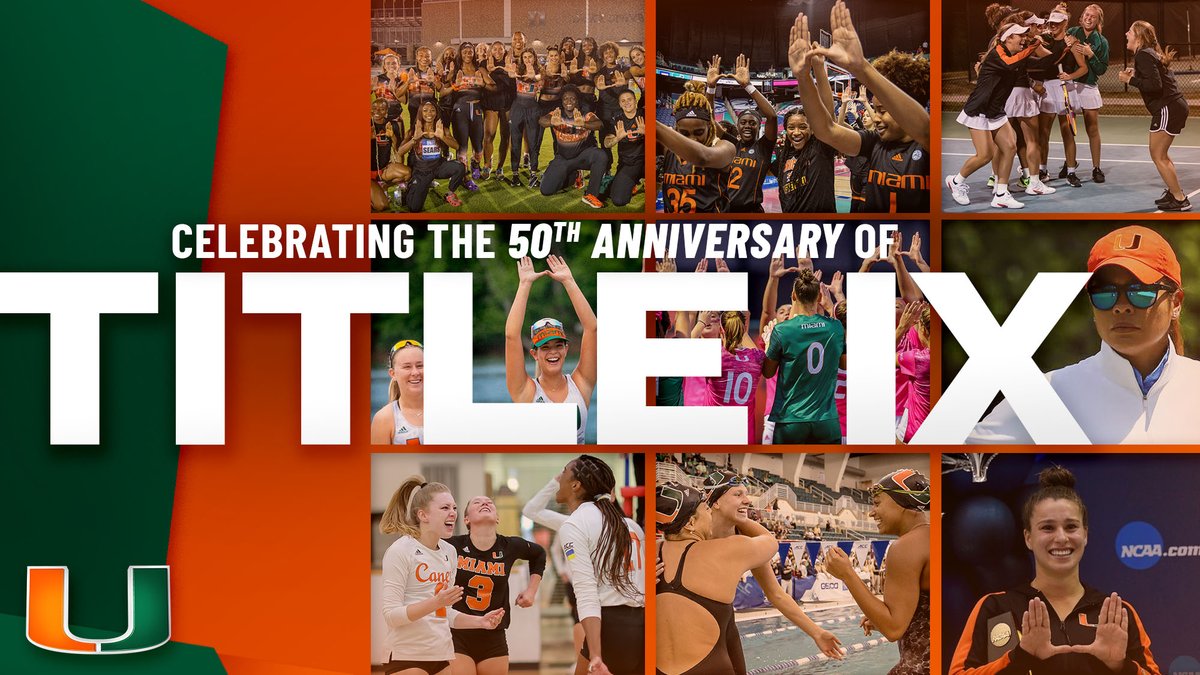 Today we celebrate 50 years of Title IX and how 37 words created countless opportunities for women across college athletics!

More: canes.news/together-4-her
