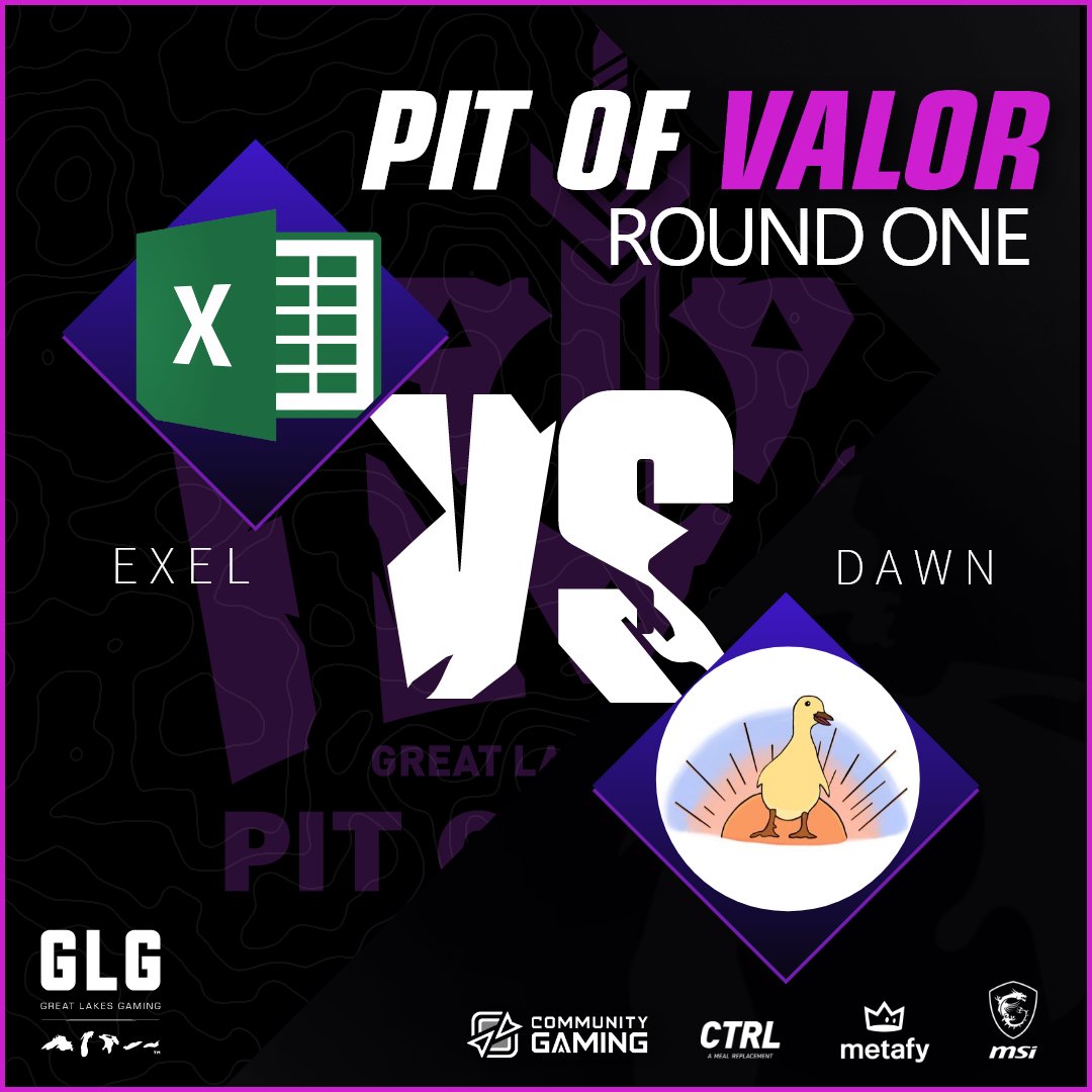 GLGamingLounges's tweet photo. ⚜️ROUND TWO⚜️

#EXEL ⚔️ @DawNValorant 

Can EXEL end Dawn's hopes of a Back to Back Pit of Valor championship??

🔴Watch the Duel: https://t.co/OUSu42ZX4H https://t.co/B4xERsgEMU