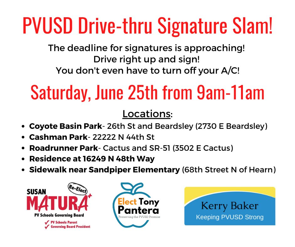 SusanMatura's tweet photo. Big event this Saturday!  Five different locations - 9:00am-11:00am - Drive-Thru and Sign!  There's bound to be a location near you and your friends.  Pass it on! https://t.co/7om7oDNG0o