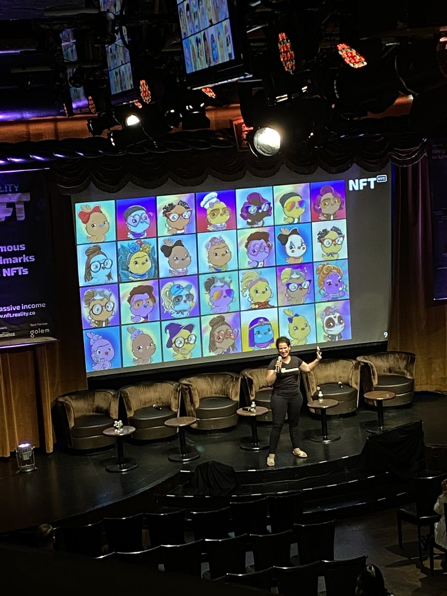 So proud of this collection!! Thank you #NFTNYC2022 for inviting me to the stage to talk about <a href="/CanticosNFT/">Canticos NFT Club 🐥</a> and how <a href="/encantos/">Encantos</a> is using #NFTs to build a tribe of engaged grownups who care about the media that gets made kids.

#NFTs #NFTCommunity #NFTcollections #animation #kids