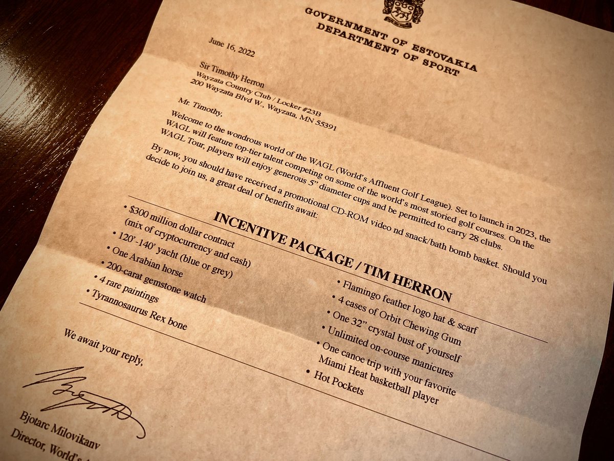 I await your counteroffer, <a href="/ChampionsTour/">PGA TOUR Champions</a> <a href="/PGATOUR/">PGA TOUR</a>