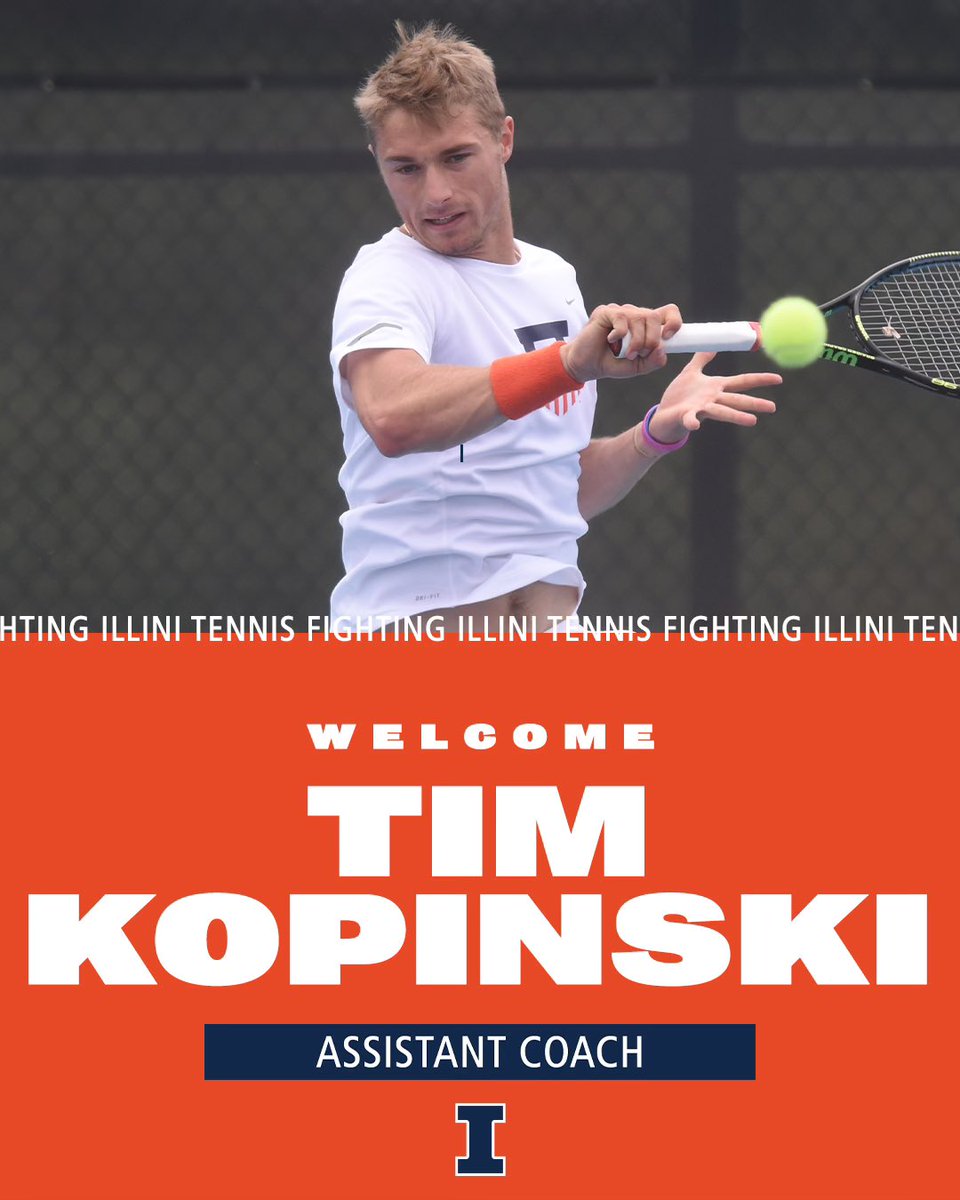 IlliniMTennis's tweet photo. Welcome Tim Kopinksi back to Champaign as he joins the Men's 🎾 staff! 

#Illini https://t.co/hR1VZpXpZc
