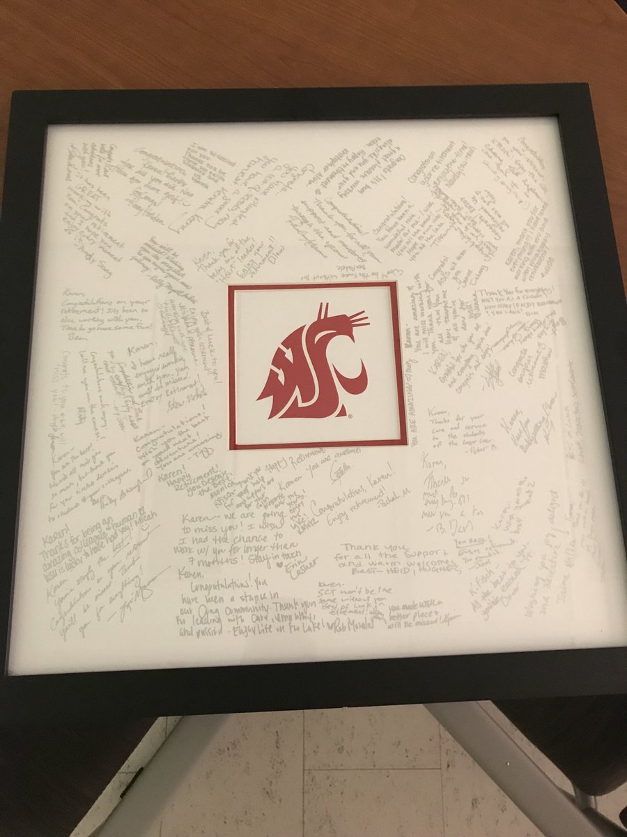 It’s the end of an era. The inimitable Karen Fischer, Associate Dean of Students, celebrates a tremendous career at ⁦⁦@WSUPullman⁩ as she retires next week. Her relentless support and empathy has made a tremendous difference. We will miss her! #gocougs