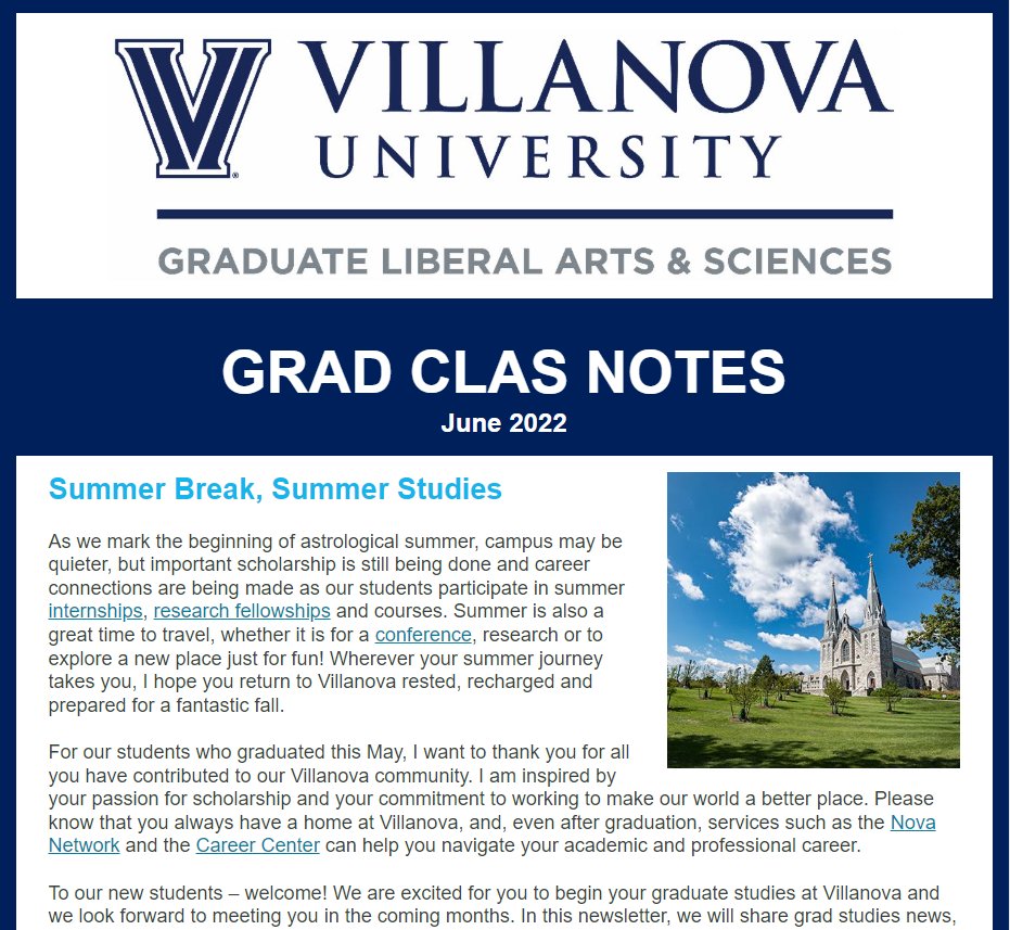 VUGradStudies's tweet photo. Our students are busy taking summer courses, doing research, attending conferences, working at internships, and taking some very important time off this summer! Learn about everything #GradCLAS in the June issue of our newsletter: https://t.co/qgfcerNTDD https://t.co/Ps5ery82V6