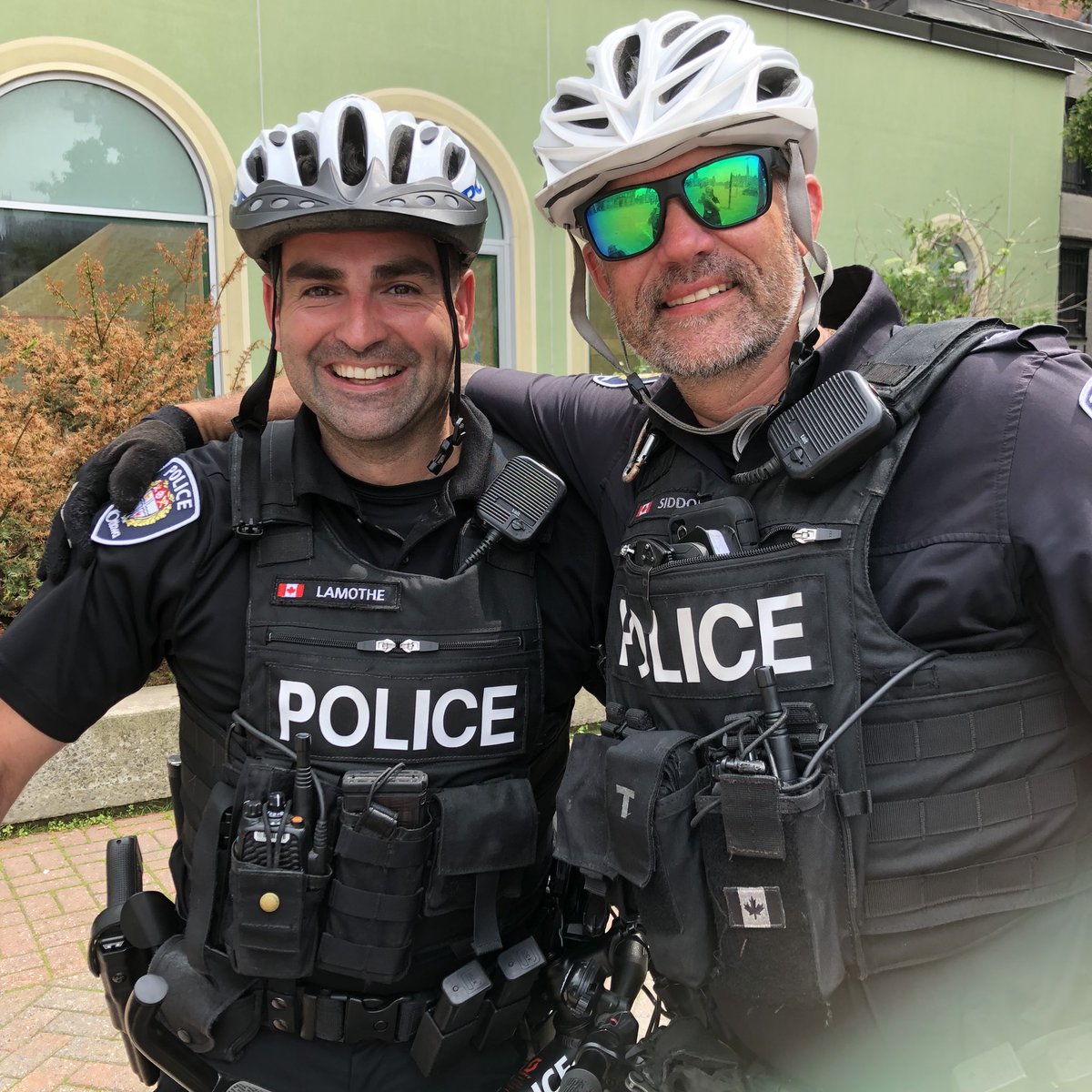 CatouYOW's tweet photo. What is wrong with the Twitter “Home Tweets” algorithm that an #OfficerMcDimples picture doesn’t have more traction? Do I have to mention the #convoy or the #RamRanchResistance ? Or add a photo from a different angle? https://t.co/c2PLlbq0La