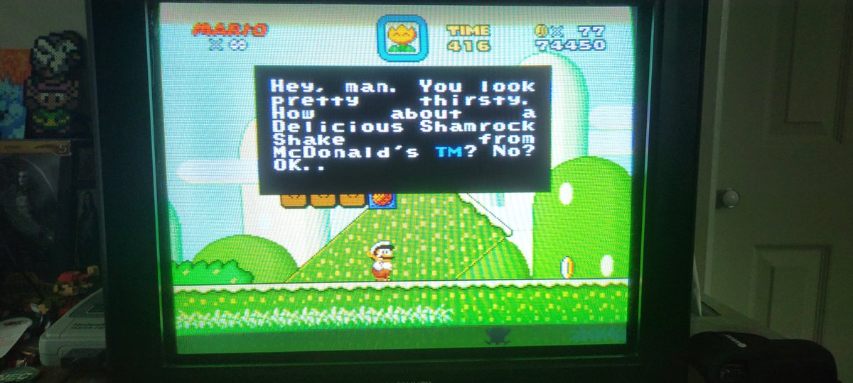 Crypt_Kiddie's tweet image. Playing Mario when suddenly McDonalds #StillPlayingThoseClassics  #ShamrockShake #HaveYouGotAnyShamrockShakes