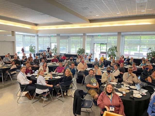 biologylabs's tweet photo. Look at all you beautiful people! Thanks #MacMillanLearning for sponsoring our #ABLE2022 AGM lunch-- it was delish. 😊 #biolabs #biolab #ABLE https://t.co/WNn7JRiBvF