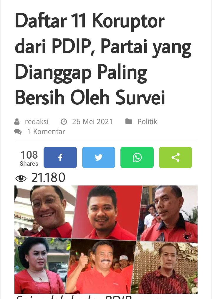Baca berita 2021.
Koplak !!
#PDIP_KorupsiLagi
#PDIP_KorupsiLagi