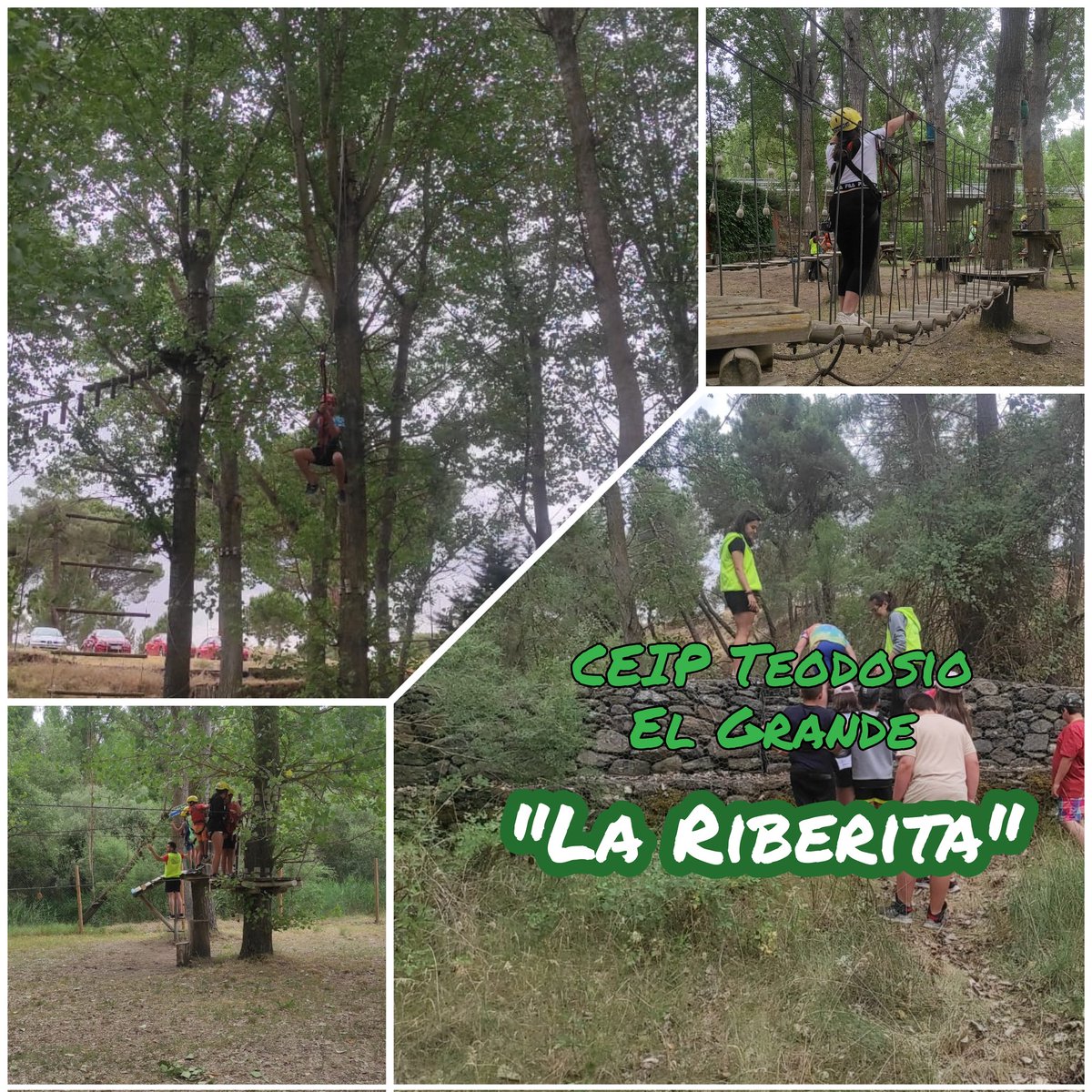 ceipteodosio's tweet photo. Ayer los alumnos de infantil y 1° y 2° de EP disfrutaron en el parque de aventuras "La Riberita". Hoy les ha tocado a los alumnos de 3° a 6= de EP. ¡Vaya valientes que son y cómo se lo han pasado de bien!🏕️ #centroseducacyl #excursióndefindecurso #lariberita https://t.co/HIJKB2WrKT