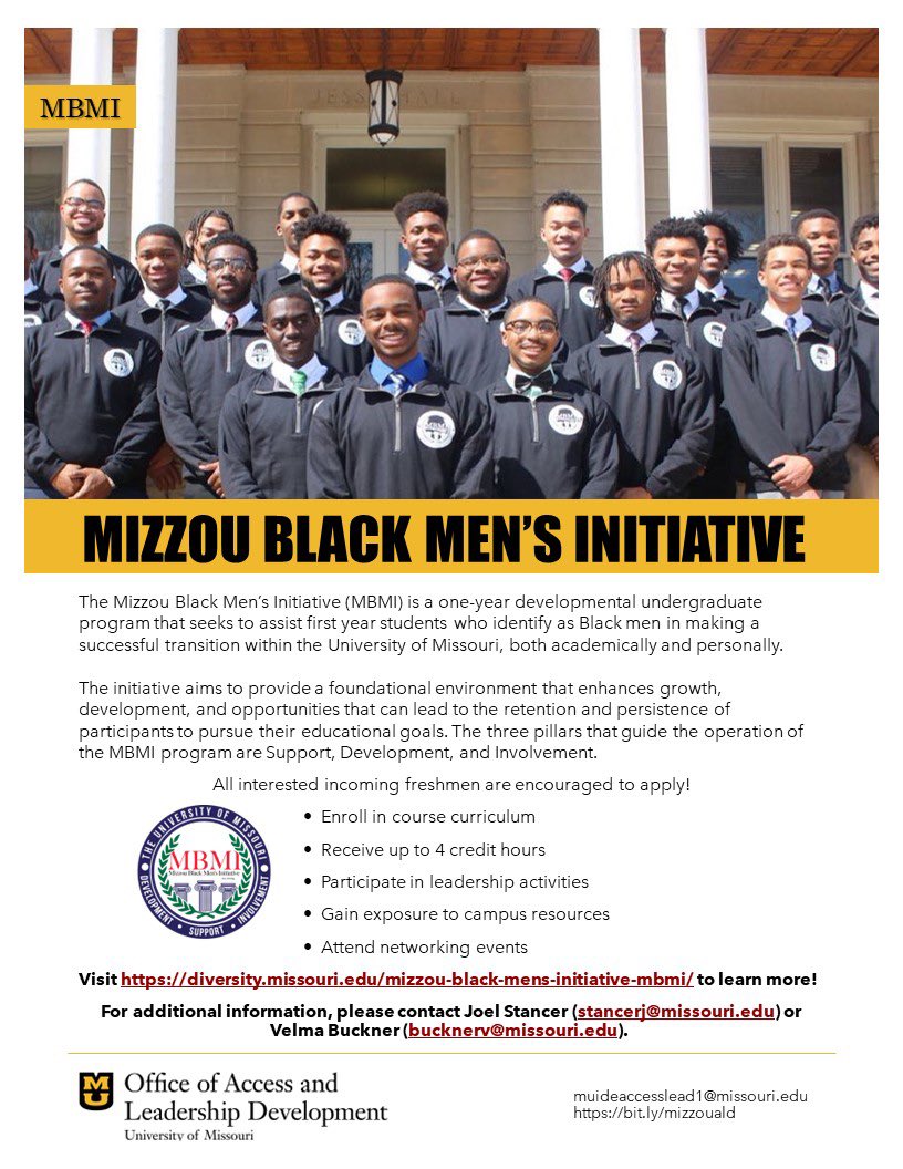 The MBMI program is now accepting applications for the 2022-2023 academic year! 

If you are interested in applying for our award winning program, follow the link below. 

Applications will close on Friday, July 8 at 11:45PM CST.

#Mizzou26 #MBMI26

bit.ly/mbmiapplication