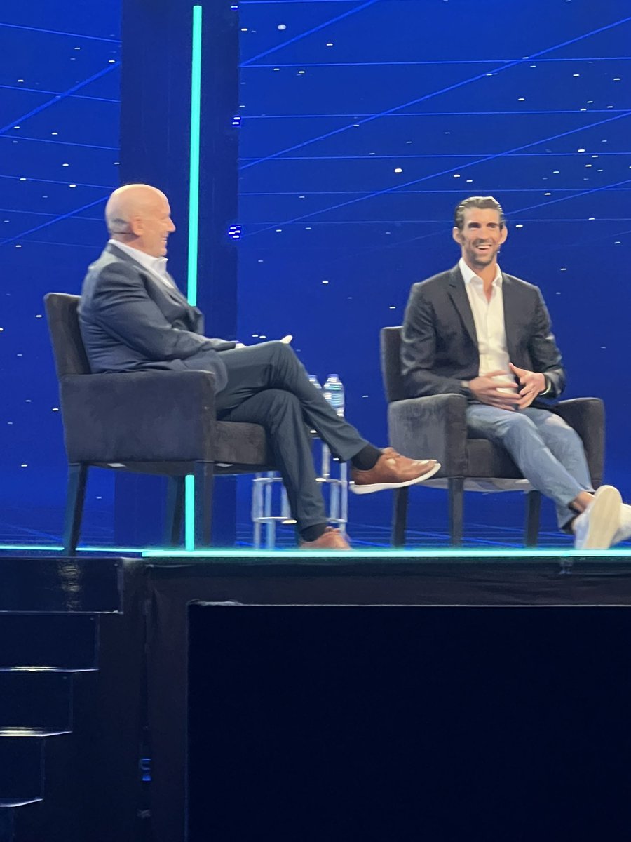 PremierHA's tweet photo. “You don’t always feel like a million bucks, but you can always take a step forward. It’s a different way of thinking when you believe in yourself. When I started swimming, no one ever thought I could win 23 gold medals, but I did.” @MichaelPhelps #Breakthroughs22 #FWDmotion https://t.co/xGdZUlD4Nb