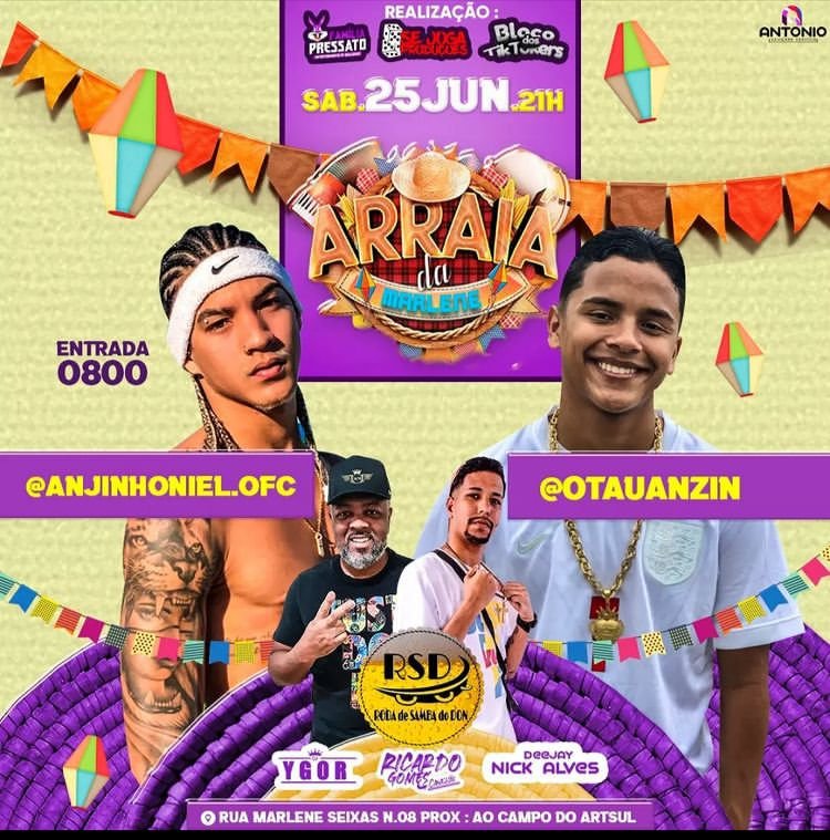 familiapressato's tweet photo. Sabadao tem o último dia de Arraia Marlene vamos fechar com chave de Ouro chama no rt ai pra ajuda ❤💥💥💥💥 https://t.co/QnGrlxMmu8