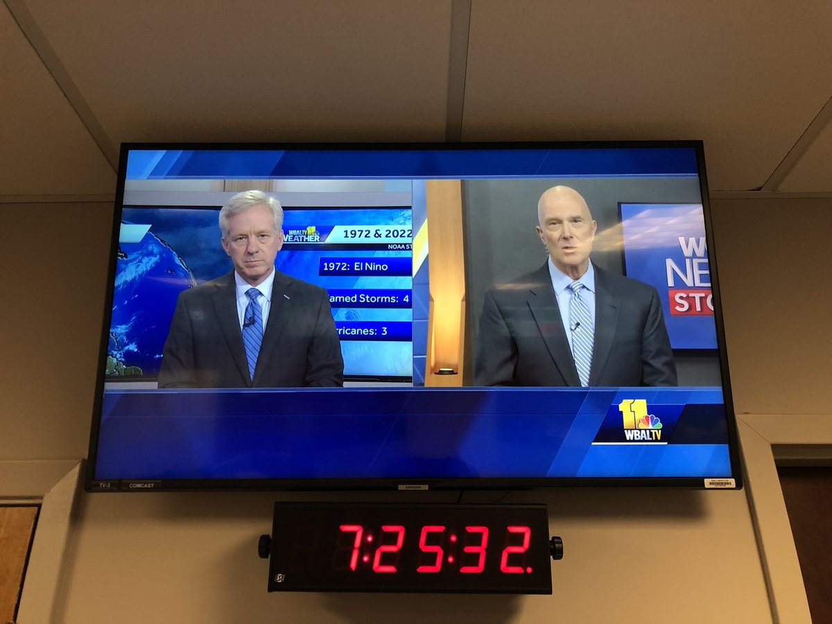 Reporterroblang's tweet photo. Very reassuring to see two friends of mine who are giants in meteorology @ttasselWBAL @JoeCalhounWGAL #ForecastingOurFuture #Agnes50th https://t.co/FRAIuZEB3D