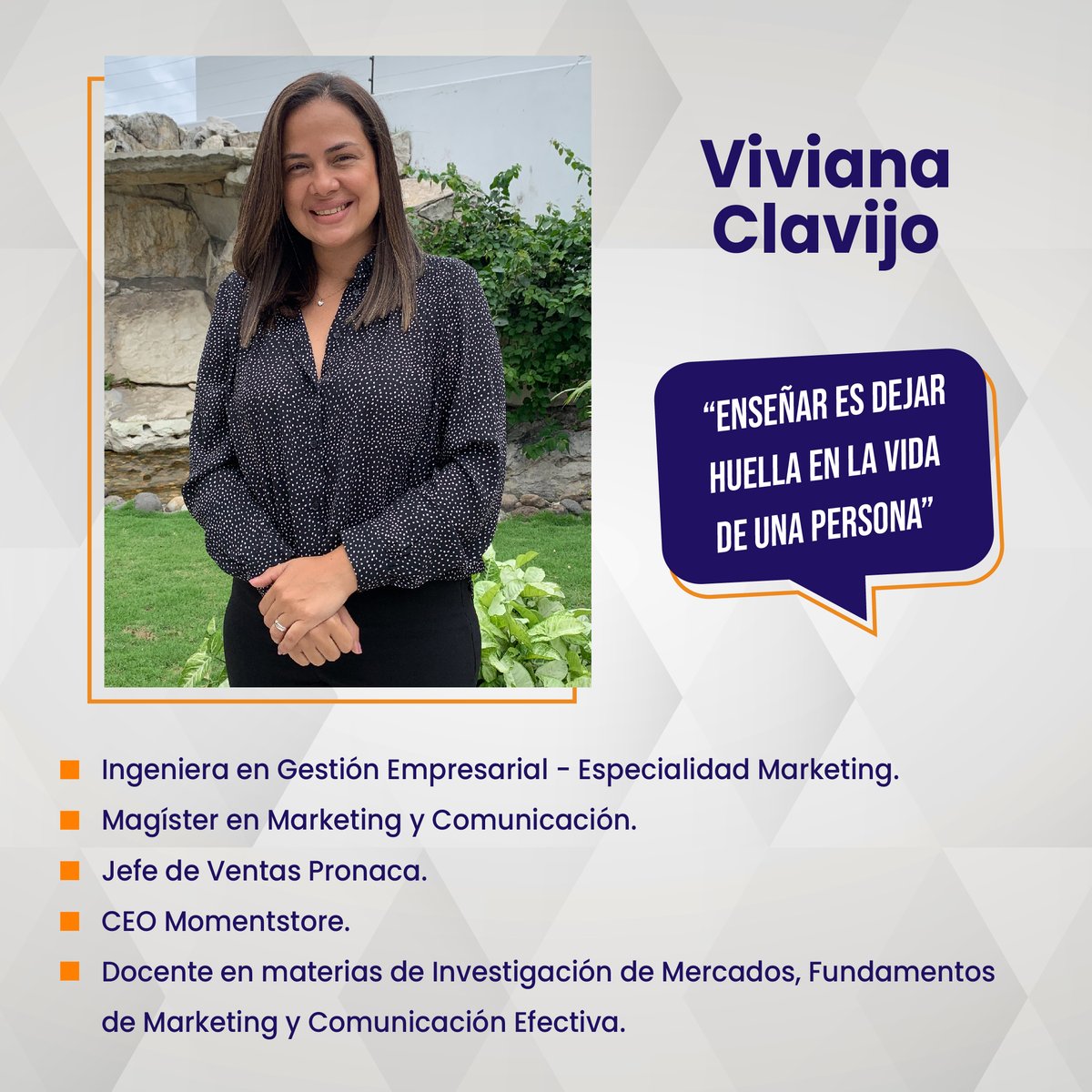 HumaneNegocios's tweet photo. 👉 Hoy te presentamos a dos docentes de Humane. ⬅️ Desliza para conocer a Viviana Clavijo y Edison Carpio. 

#HumaneInstitutoDeNegocios #Docentes #MetodologíaFormativa #OrgullosamenteHumaners https://t.co/rN5uF9TeFK