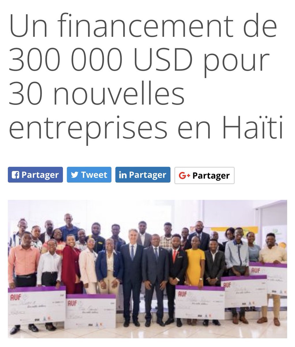 WebsCorneille's tweet photo. Inédit. @AUF_Caraibe, Amb. Suisse 🇭🇹, @BRHHaiti, @FOKAL_Ayiti & @SogebankHT octroient un financement de 300.000 USD à 30 jeunes entreprises à fort impact social en Haïti dans le cadre #RéSACE.
🔗 En savoir plus : https://t.co/0djln5Fkm6
@SauloNeiva @jeanbadendubois @Gregoryleroi https://t.co/B1MB8COYII