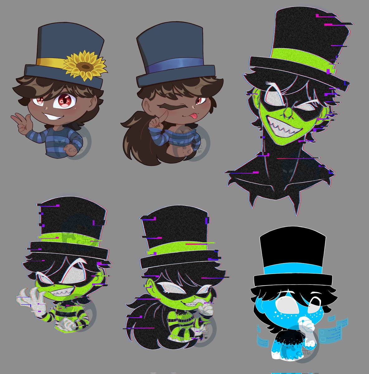 Hikari_Cotta's tweet photo. Designs for stickers im planning on selling, with Thaf9's permission. @Thafnine is the respectful owner of all these characters.
#thaffanart #thaf9 #hack9 https://t.co/8fogu8cI1W