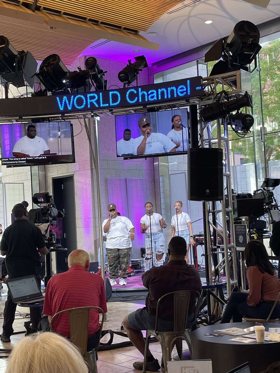 worldchannel's tweet photo. Celebrating #BlackJoy with a special performance by @OompOutLoud @GBH Studio Six for #StateofRace panel moderated by @DanLothianTV with conversations with @BostonGlobe @SincerelyJenee Boston Poet Laureate @PorshaOlayiwola among other guests. https://t.co/eupAE7SPhw