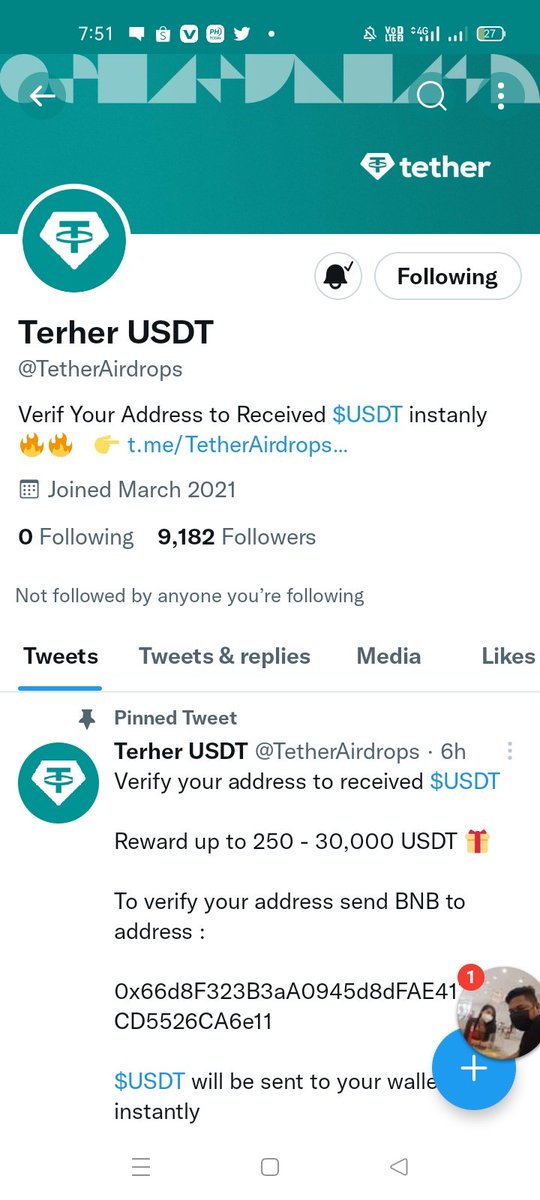 JoyMae2311's tweet photo. @TetherAirdrops Please me @TetherAirdrops https://t.co/U5vvvsKkPN