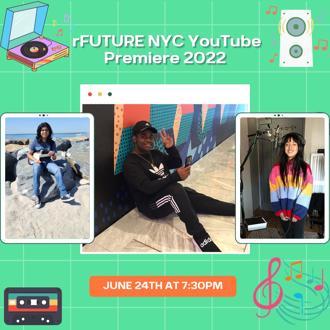 This Friday you have the chance to be amazed by talented student artists that have composed their newest singles to bring awareness on how to save the future of our planet. 🎤🎶🎬

Join us on YouTube this Friday, June 24th @7:30pm ! 🗓👉 bit.ly/rFUTURENYC22

#rfuture
