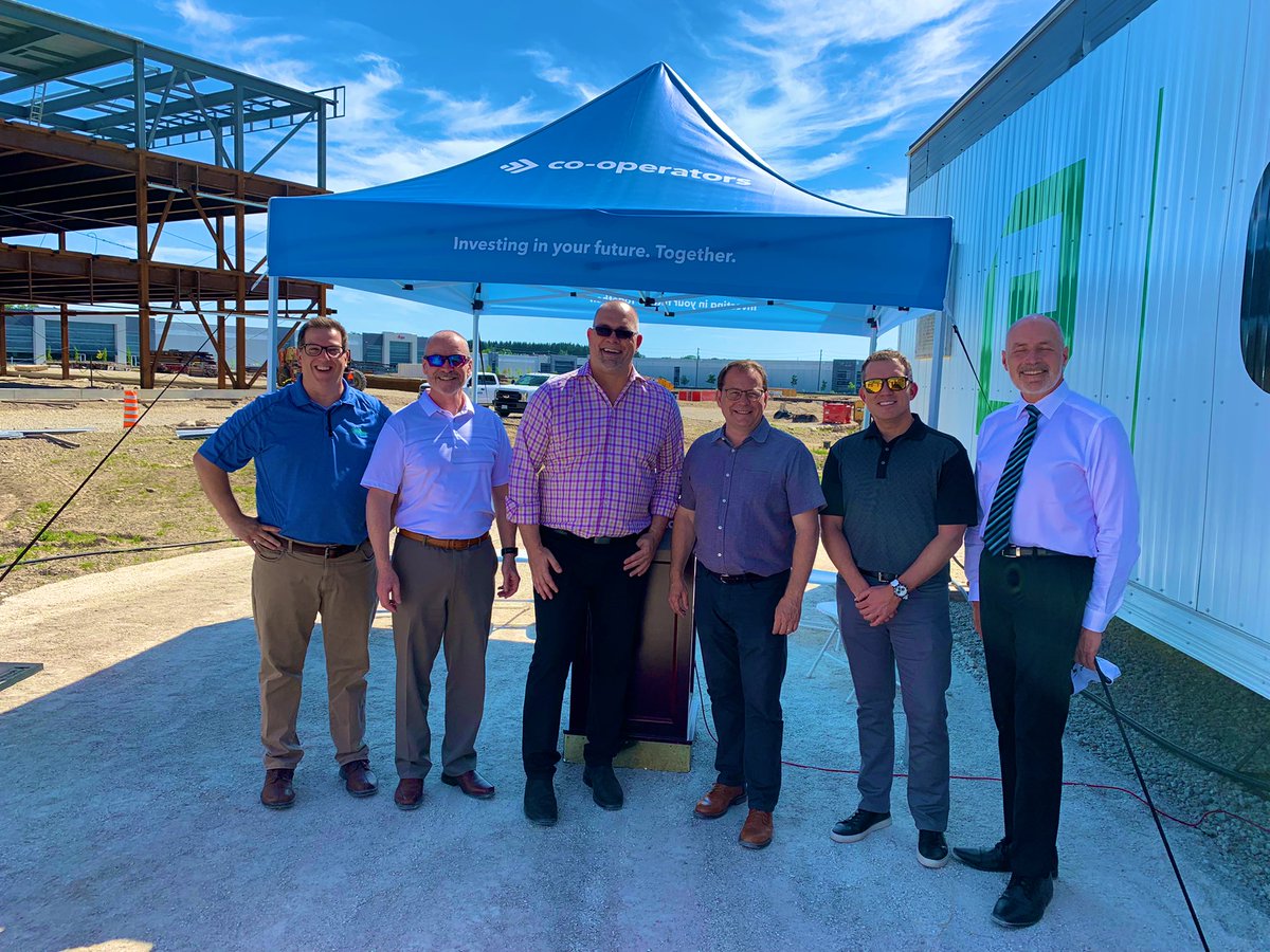 MajaAnaMaya's tweet photo. Today was a celebratory day marking the construction  of our new 226,000 sq. ft state-of-the-art building designed to reflect @_Cooperators commitment to #environmental #sustainability and the health &amp; wellness of our employees. Thanks for joining @CamGuthrie @MikeSchreiner https://t.co/0zFBz3NjoA