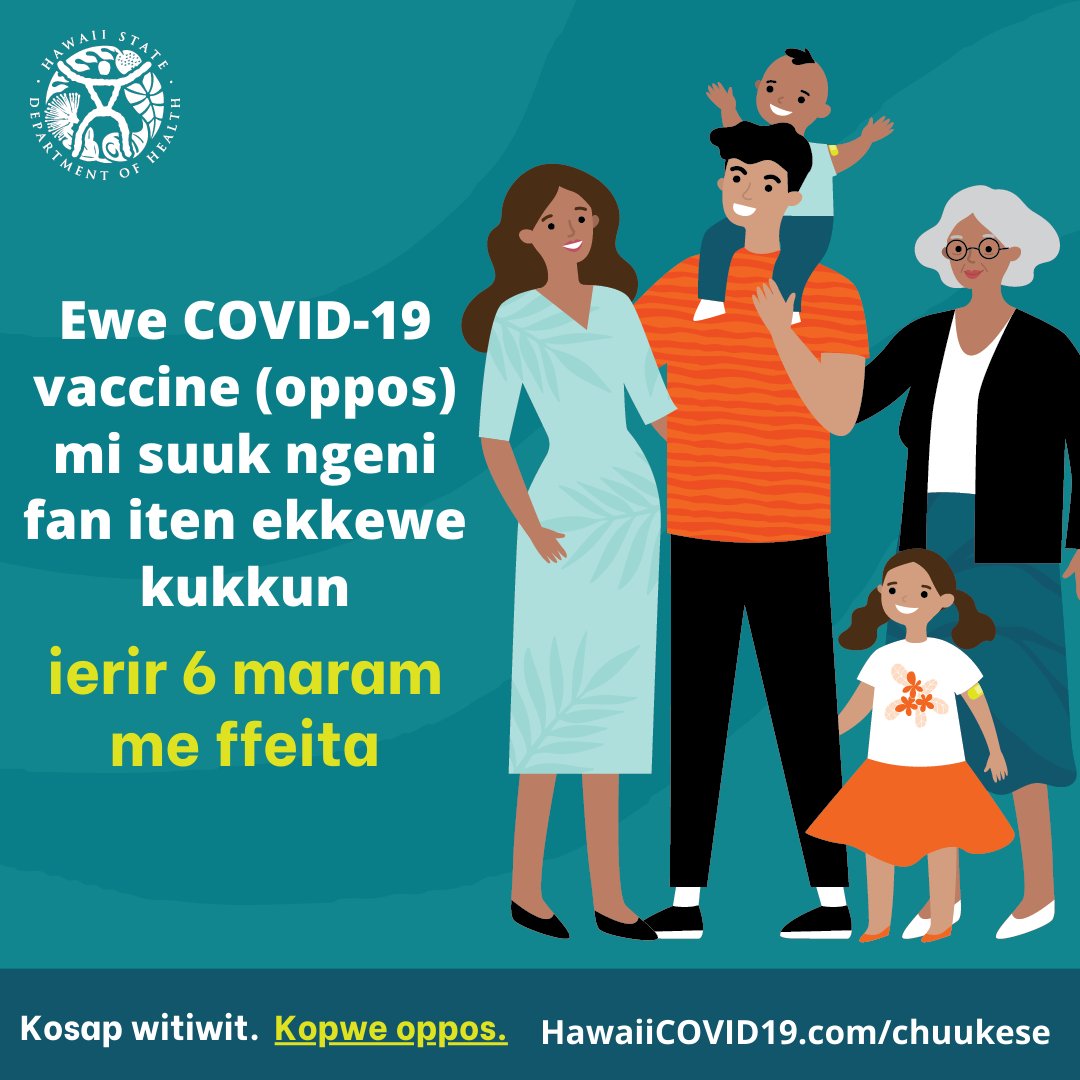 GenHawaii's tweet image. “We know millions of parents and caregivers are eager to get their young children vaccinated, and with today’s decision, they can.”    - Dr. Rochelle P. Walensky 👩‍⚕️ 

#Chuukese #Marshallese #Pohnpeian #Kosraen and #Yapese
#GetVaccinated #HIGotVaccinated @HawaiiDOH