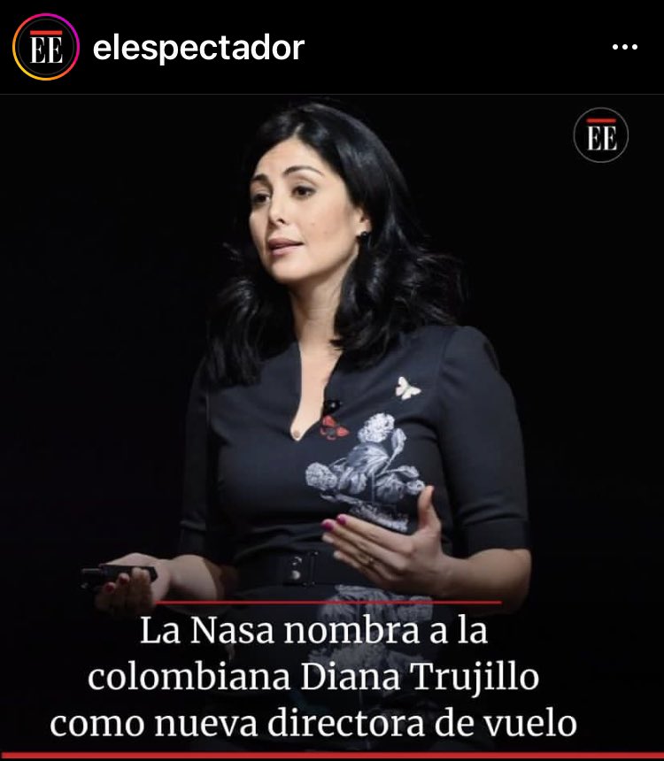 Felicitaciones a nuestra colombiana Diana Trujillo por su gran responsabilidad como nueva directora de vuelo en la <a href="/NASA_es/">NASA en español</a>.