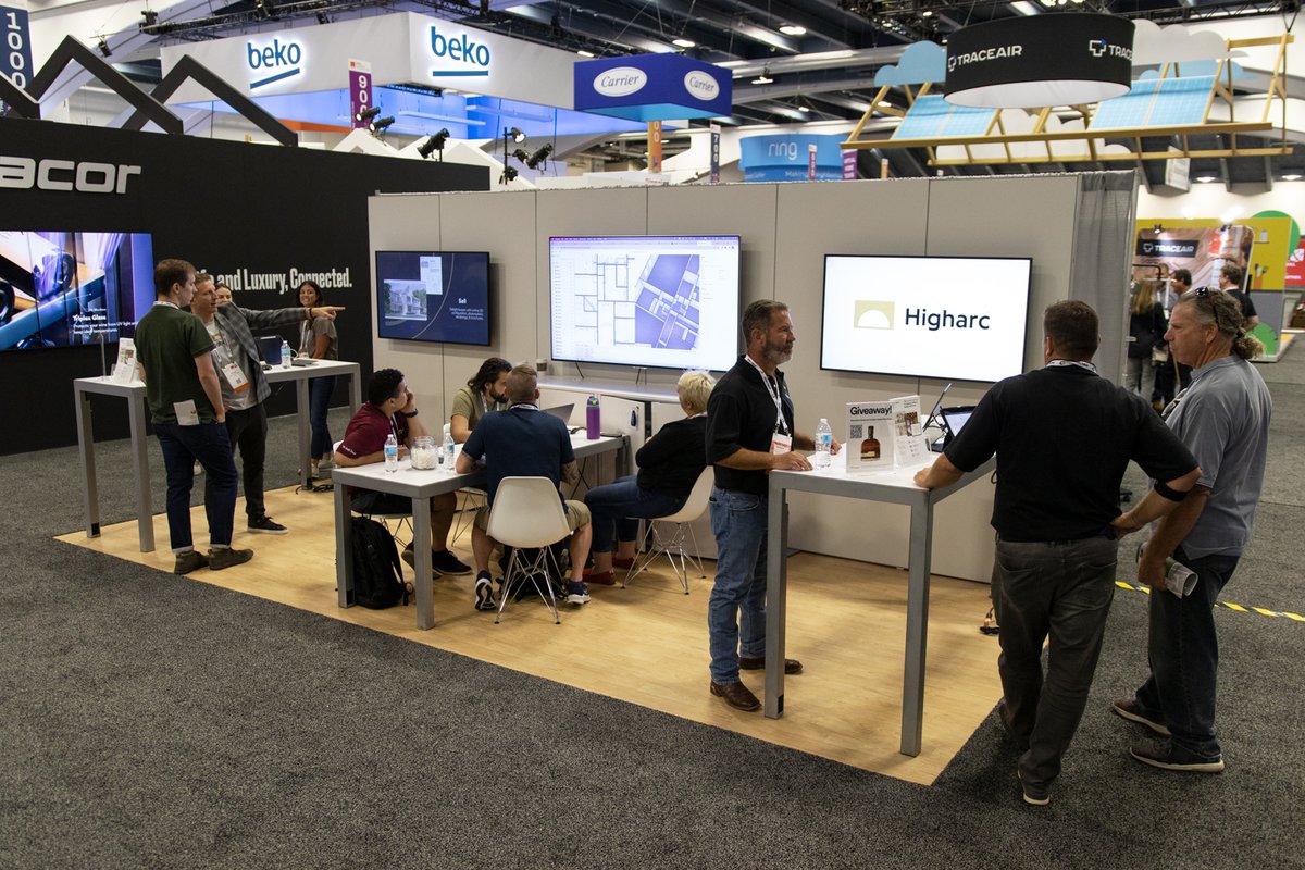 HigharcHomes's tweet photo. We had a great first day showcasing our platform and seeing other new home products on display at @PCBC_TheShow! Check out our feature display in the Solutions Showcase and some photos from around our booth. If you didn't catch us today, be sure to stop by booth 1160 tomorrow! https://t.co/zlo2F4sil2
