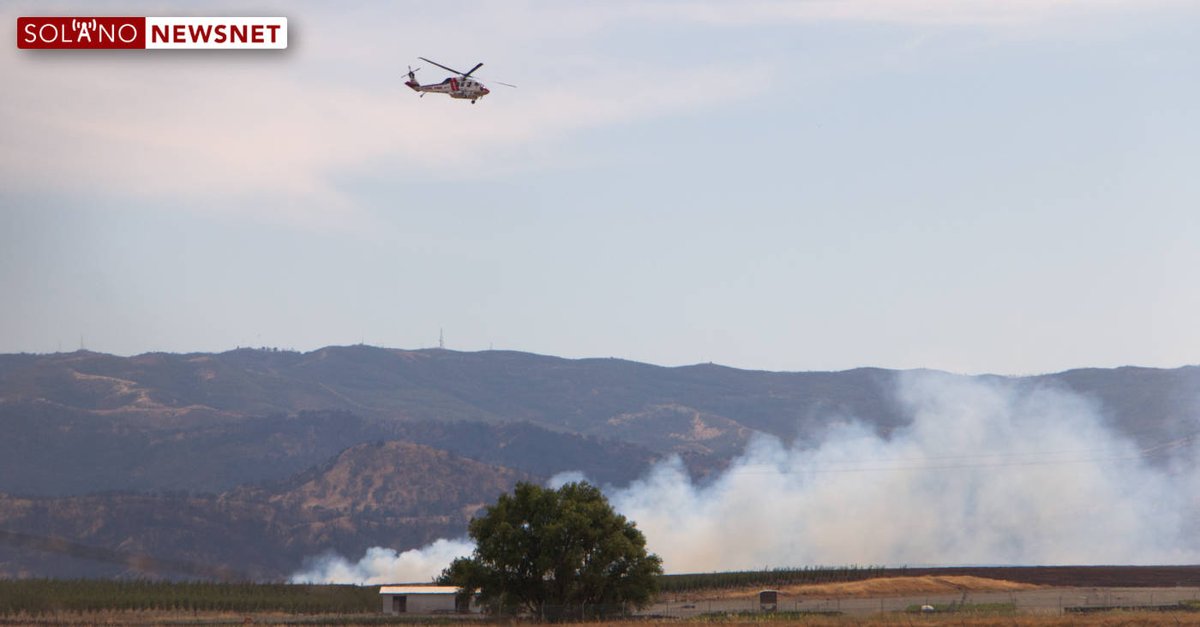 SolanoNewsNet's tweet photo. UPDATE: #WintuFire #WintersFire burning in rural Vacaville is at 100 acres and holding steady, CAL FIRE reports. https://t.co/6JIBAjFj8c