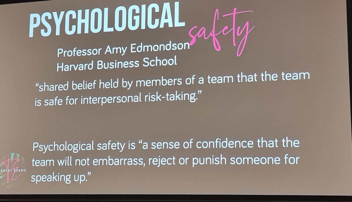Nicole McGee (@nicolemc1920) on Twitter photo Psychological safety is a defining characteristic of high performing teams. Tracey Ezard PEN 2022 @PEN_UltimoOD <a href="/photini_c/">Tina Cowley</a> <a href="/DiBambridge/">Diane Bambridge</a> Psychological safety is a defining characteristic of high performing teams. Tracey Ezard PEN 2022 @PEN_UltimoOD <a href="/photini_c/">Tina Cowley</a> <a href="/DiBambridge/">Diane Bambridge</a>