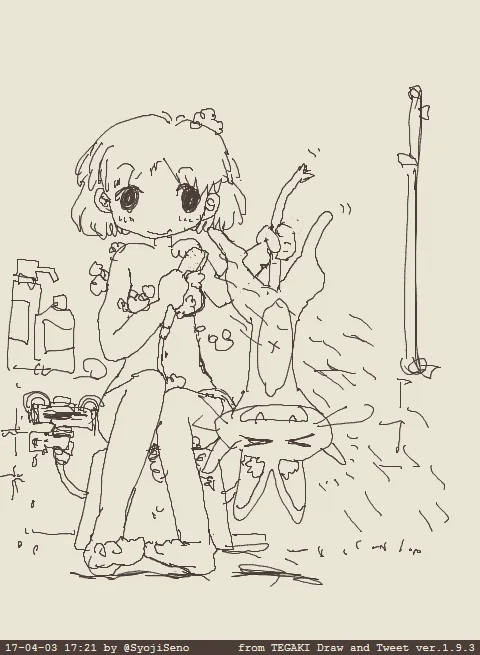 #これ見た人はお腹を貼るうむ。猫のおへそで充分じゃろ?あかんか?(0w0)#Archive #tegaki_dt 