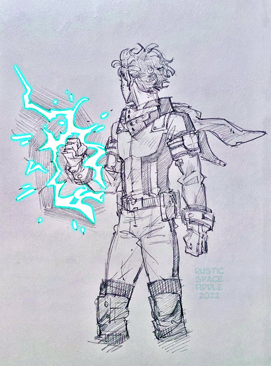 RustyFiddle's tweet image. A sketch of Deku because he is great. #BokuNoHeroAcademia