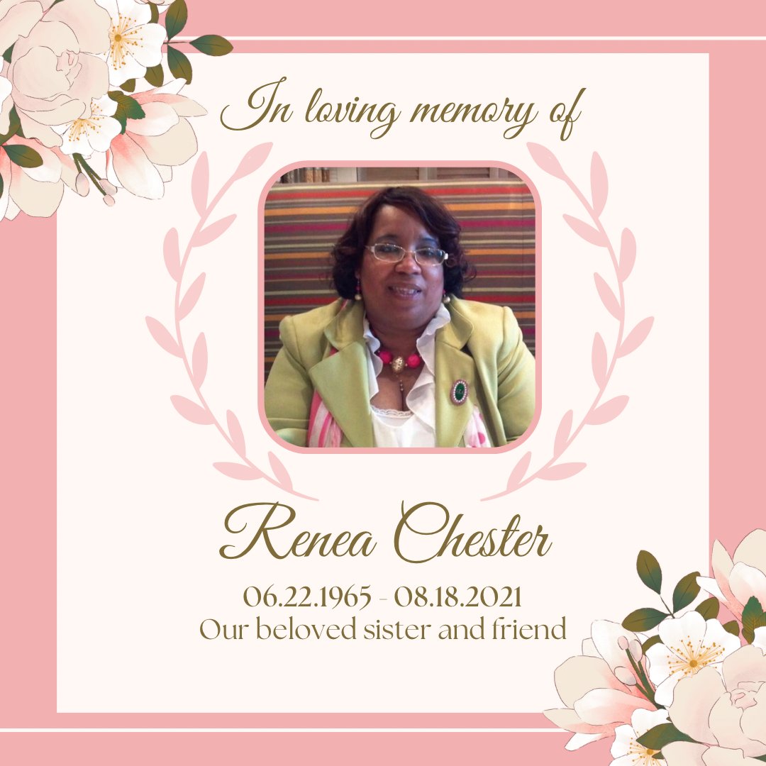 IotaPsiOmega's tweet photo. Today, on her birthday, we honor the life and legacy of our dear sister, Renea Chester. May she rest peacefully as we continue to keep her loved ones in our thoughts and prayers. 💐 https://t.co/Gs7izu34R3