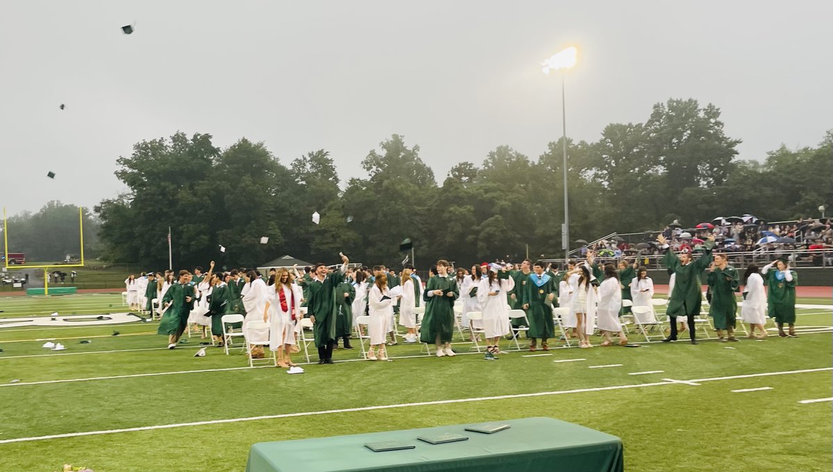 RIH__Super's tweet photo. Congratulations to our absolutely amazing Ramapo Indian Hills students on an outstanding year and your high school graduation! The rain couldn't keep us away! Go out into the world and let your brilliance shine! #PoPride #BeBrave #RIH https://t.co/9plmn6Ib9D