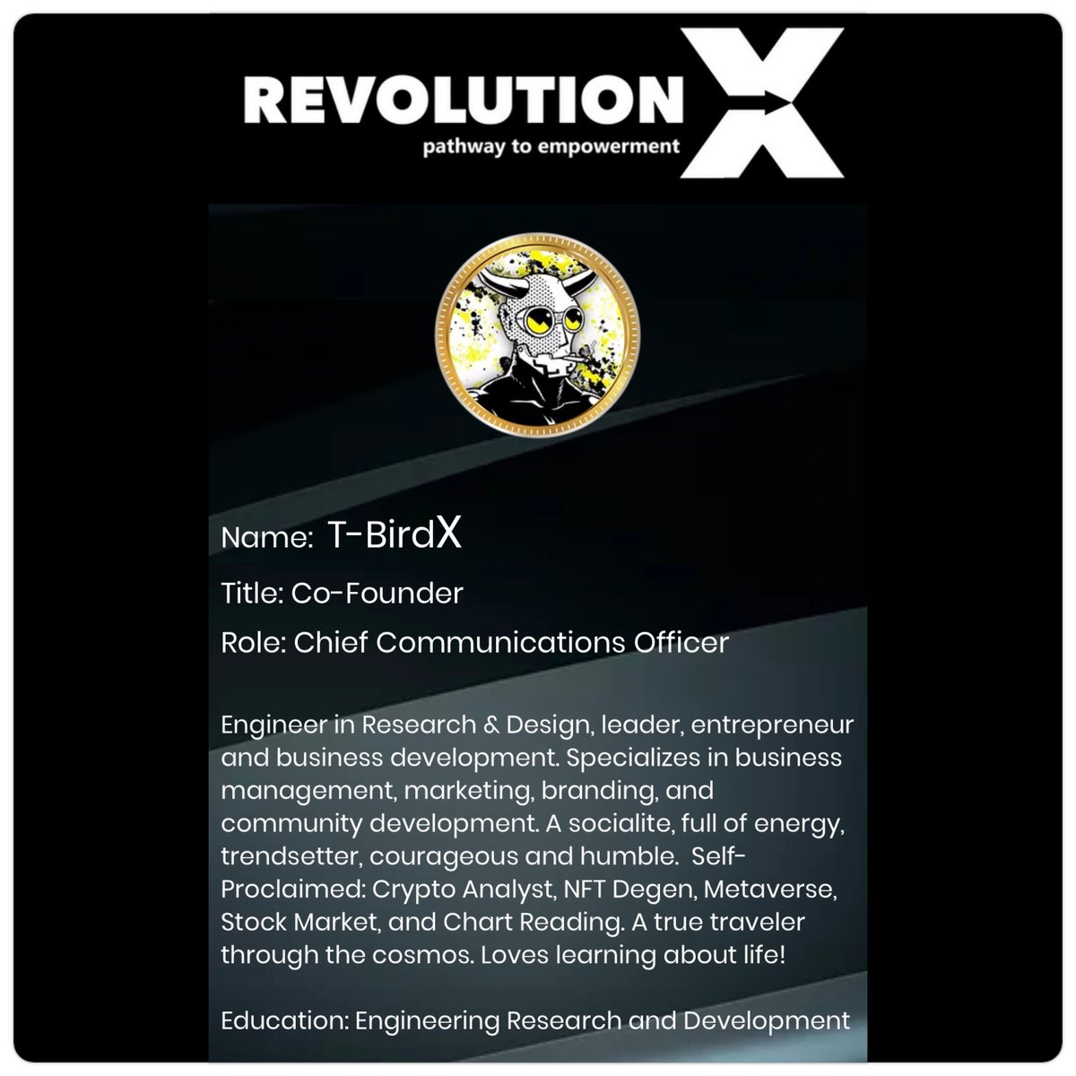 TheOfficialRevX's tweet photo. #xrevx #RevolutionX Pathway To Empowerment @CryptoTimnation @CryptoCoasters @cryptocuuuz @TheOfficialRevX @CryptoTbird @SmallCaps101 @butt3rflyz00 @CryptoCoasters https://t.co/mwwoMdaELP
