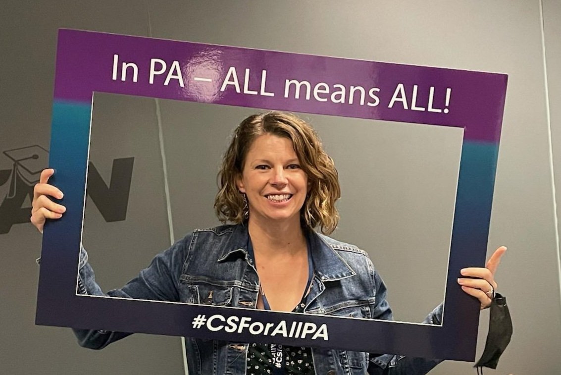 math_Fulton's tweet image. It was so fun to share my CS story and the impact the experience had on me as an educator at #CSforAllPA summit 2022