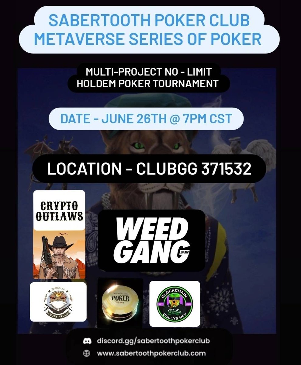 Sabertooth Poker Club tweet media